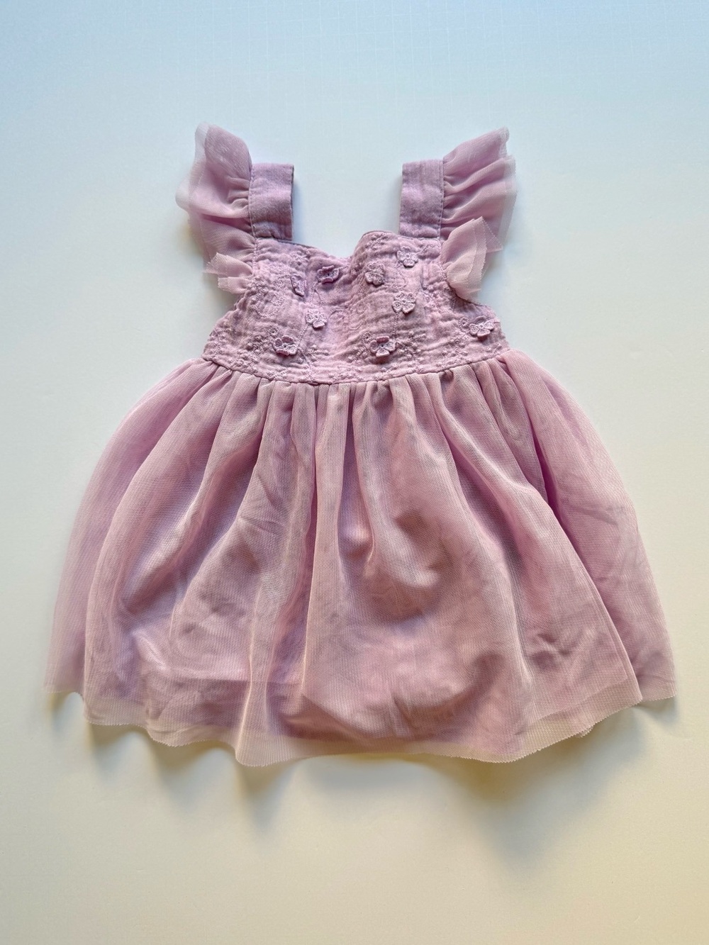 Cat & Jack Little Girl’s Lilac Ruffle Strap Tulle Dress